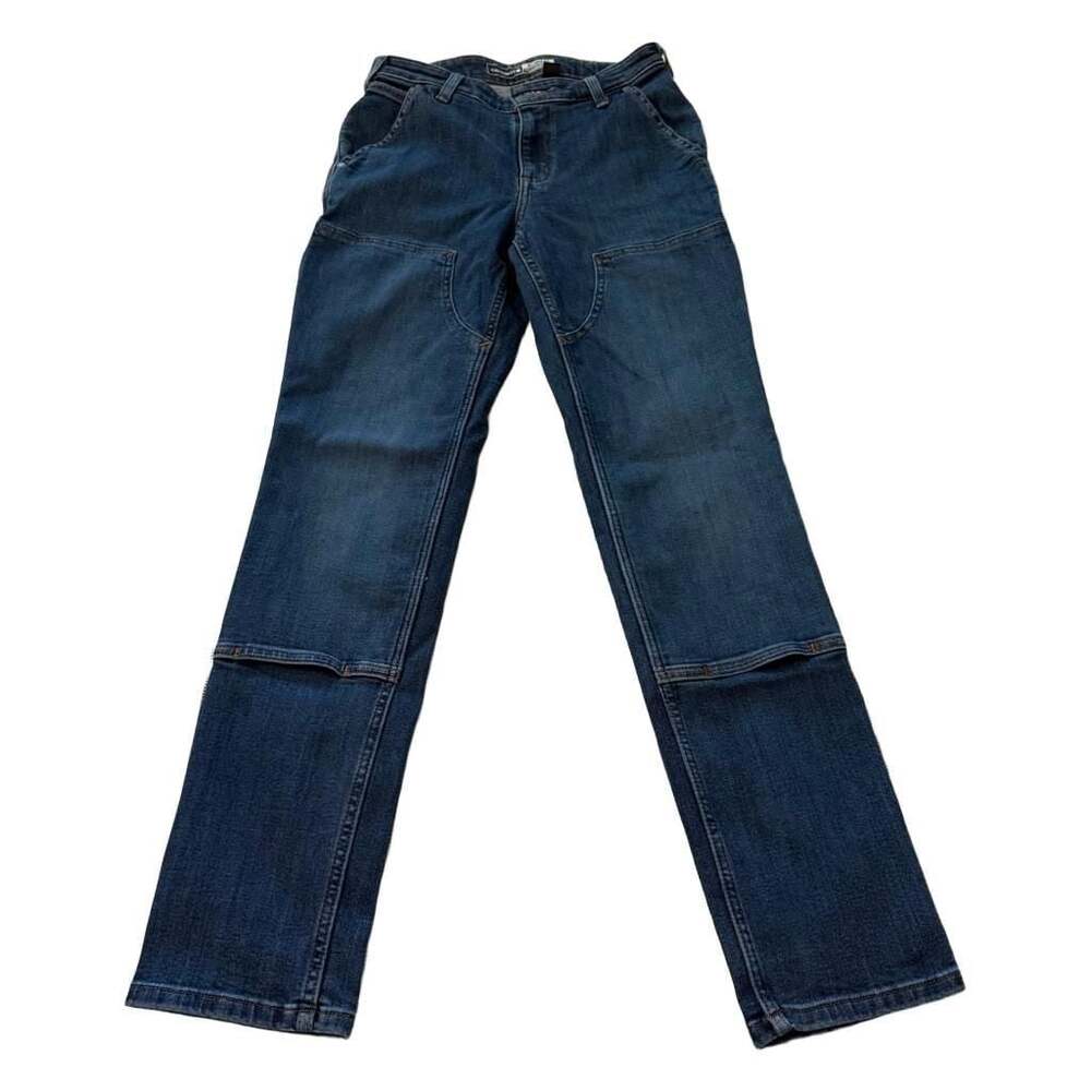 Carhartt Women's Relaxed Fit Rugged Flex Double Front Denim Jeans Size 2 Tall